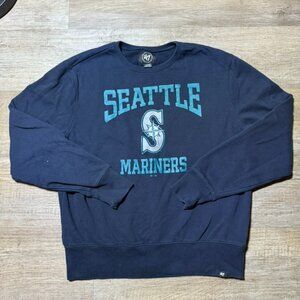 Navy Blue Seattle Mariners Crewneck Sweatshirt X-Large '47 Brand
